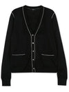 Women's Washable Silk V-Neck Cardigan Black - THEORY - BALAAN 4