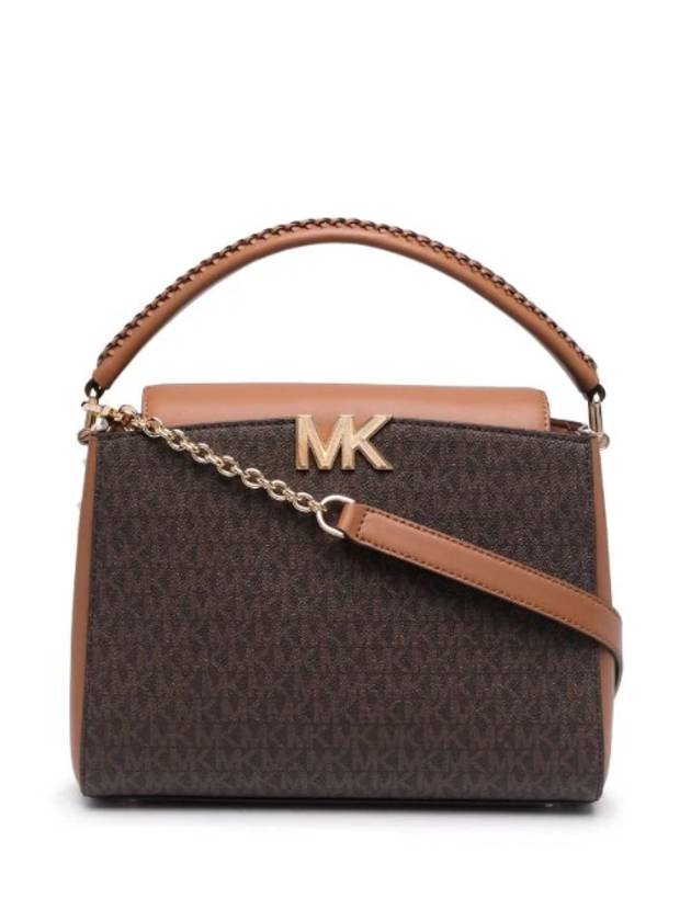 Karlie Medium Logo Satchel Shoulder Bag Brown - MICHAEL KORS - BALAAN 1