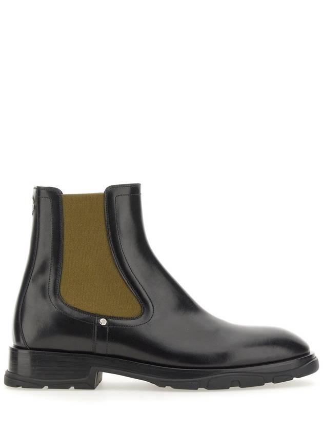 Leather Stack Chelsea Boots Black - ALEXANDER MCQUEEN - BALAAN 3