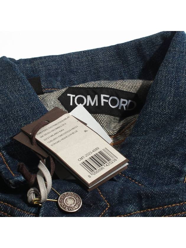 Cotton Denim Jacket Blue - TOM FORD - BALAAN 10