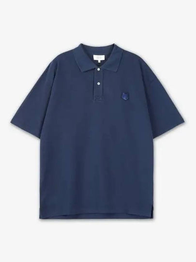 Bold Fox Head Patch Oversized Polo Shirt Navy - MAISON KITSUNE - BALAAN 2