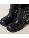 Vintage Look Leather Middle Boots Black - MIU MIU - BALAAN 5