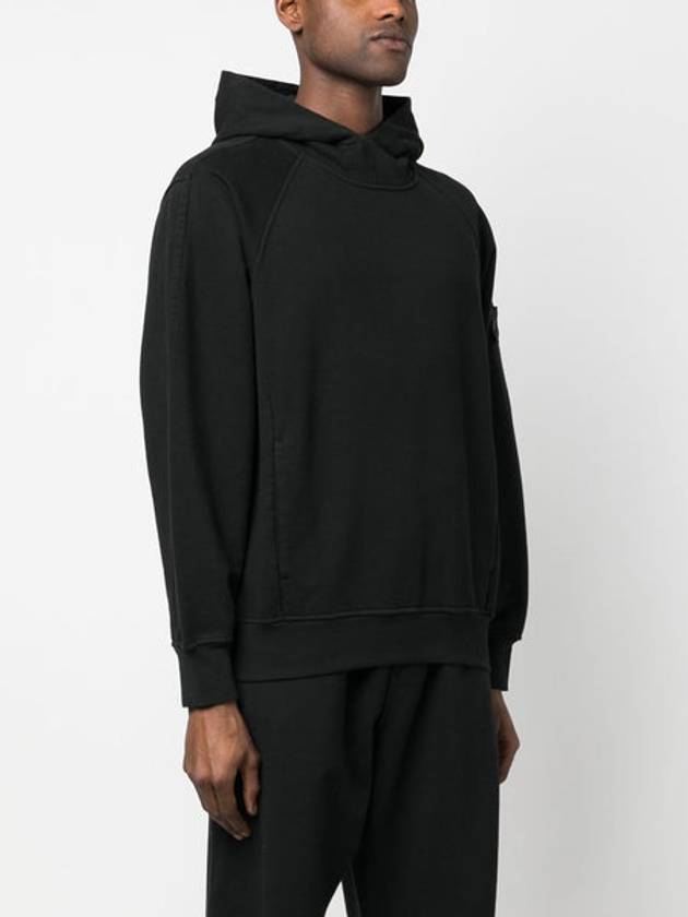 Compass Wappen Patch Cotton Hoodie Black - STONE ISLAND - BALAAN 4