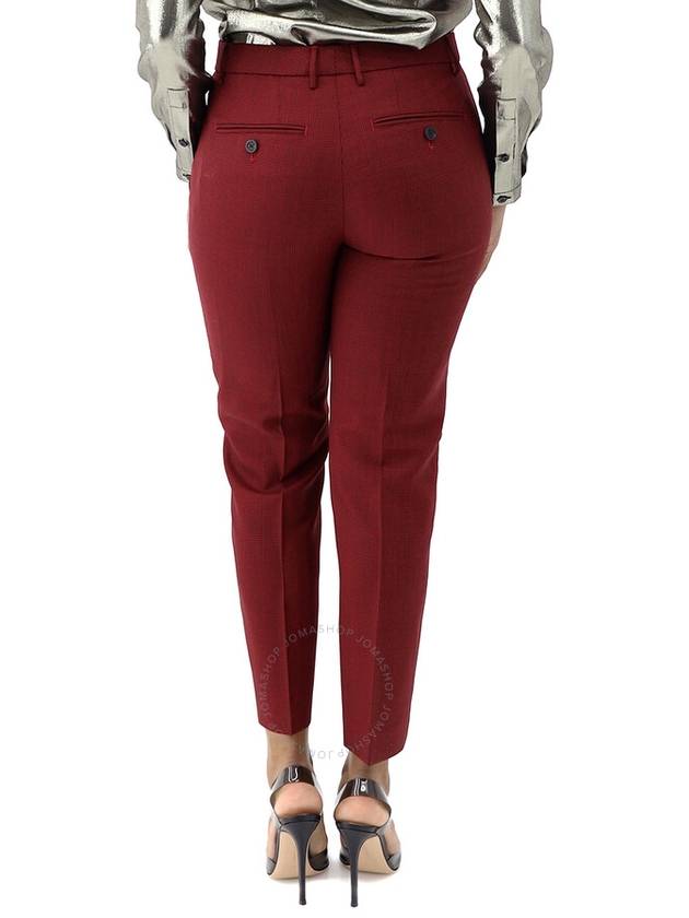 Women's Wiluna Pattern Wool Slim Fit Pants Red - BURBERRY - BALAAN 4