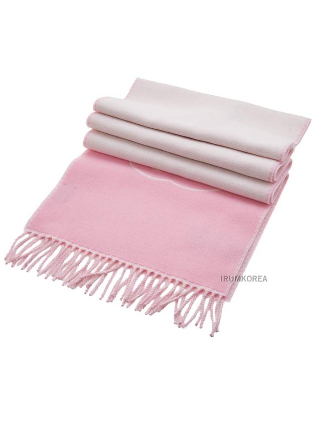 Interlocking G Wool Cashmere Scarf Rose Pink Ivory 7154973GB025878 - GUCCI - BALAAN 4