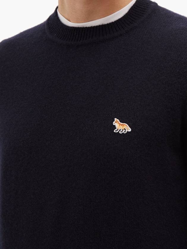 Fox Applique Wool Pullover Knit Top Dark Navy - MAISON KITSUNE - BALAAN 3