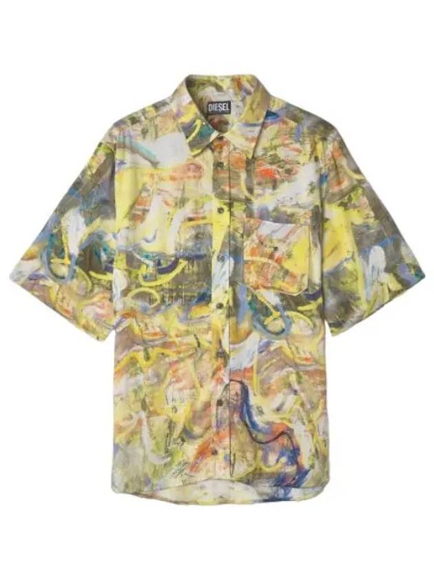 Umbre Print Shirt Green Yellow - DIESEL - BALAAN 1