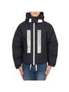 Marina Rubber Wax Poplin Hooded Down Jacket Navy - STONE ISLAND - BALAAN 1