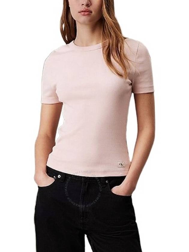 Calvin Klein Slim Ribbed Cotton T-shirt, Size Medium - CALVIN KLEIN - BALAAN 1