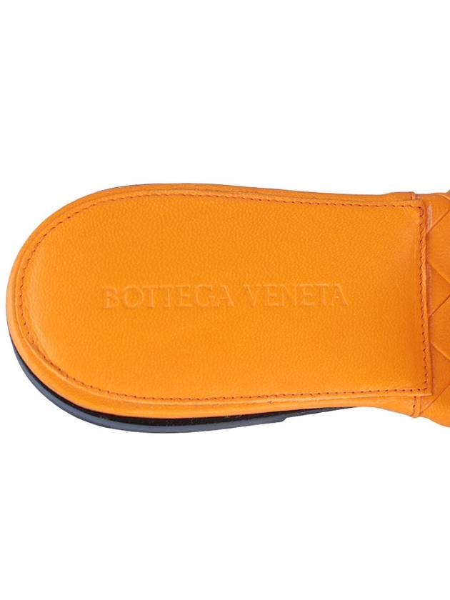 Women's Lido Leather Slippers Orange - BOTTEGA VENETA - BALAAN 9