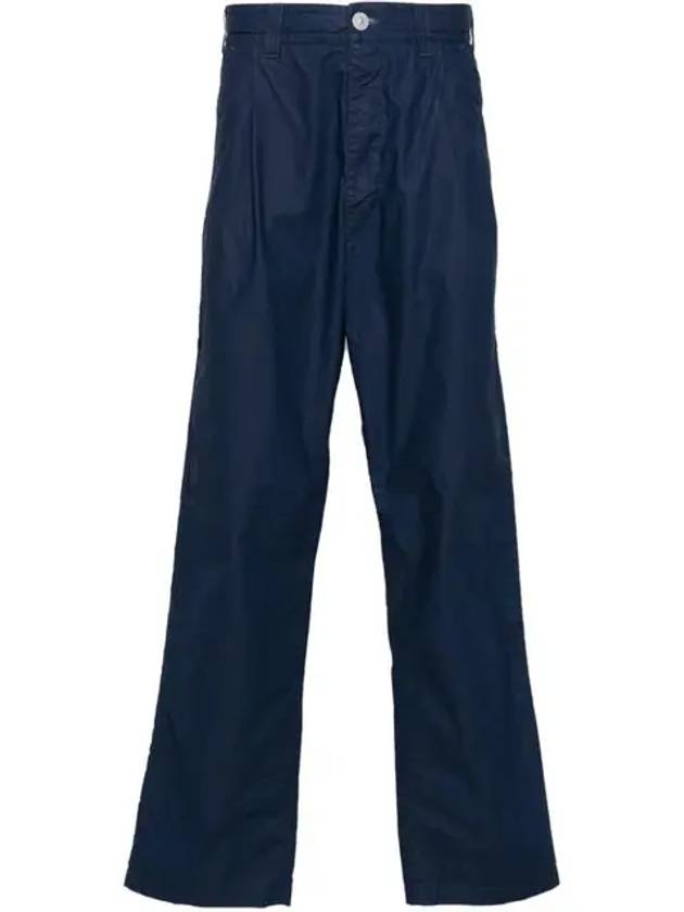 Marina Mid Rise Cotton Canvas Wide Pants Royal Blue - STONE ISLAND - BALAAN 2