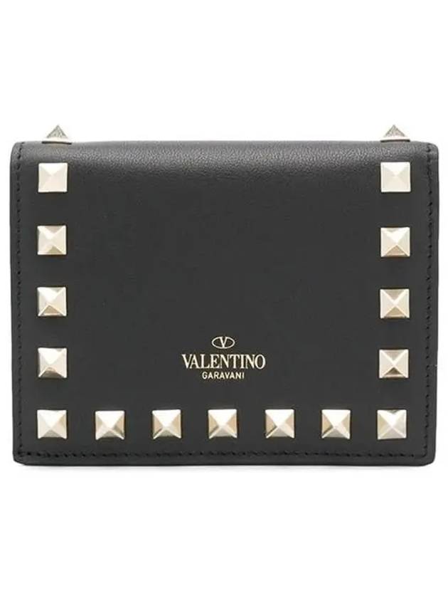 Rockstud Flap Half Wallet Black - VALENTINO - BALAAN 2