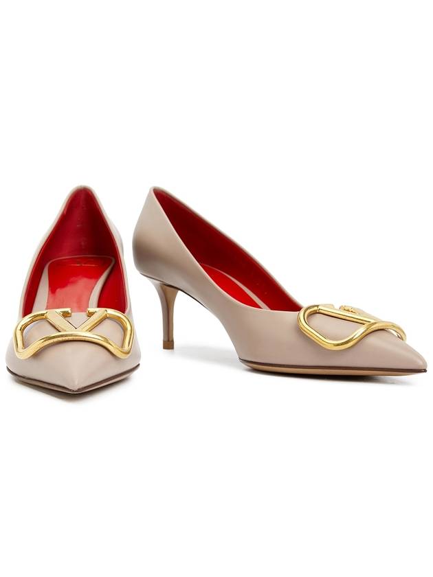 V Logo Pumps Beige - VALENTINO - BALAAN 4