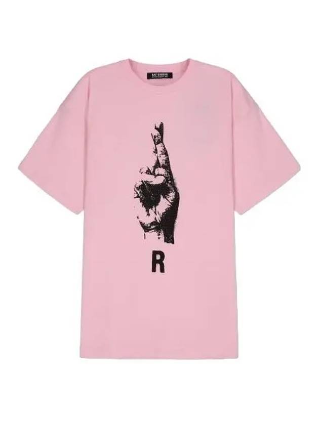 hand sign short sleeve t shirt light pink - RAF SIMONS - BALAAN 1