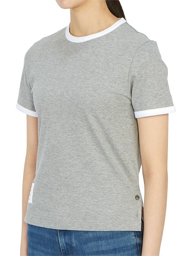 Asymmetric Hem Short Sleeve T-Shirt Grey - THOM BROWNE - BALAAN 3