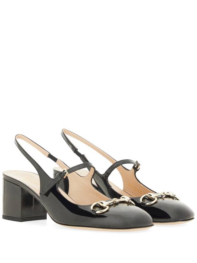 Horsebit slingback heel black - GUCCI - BALAAN 4