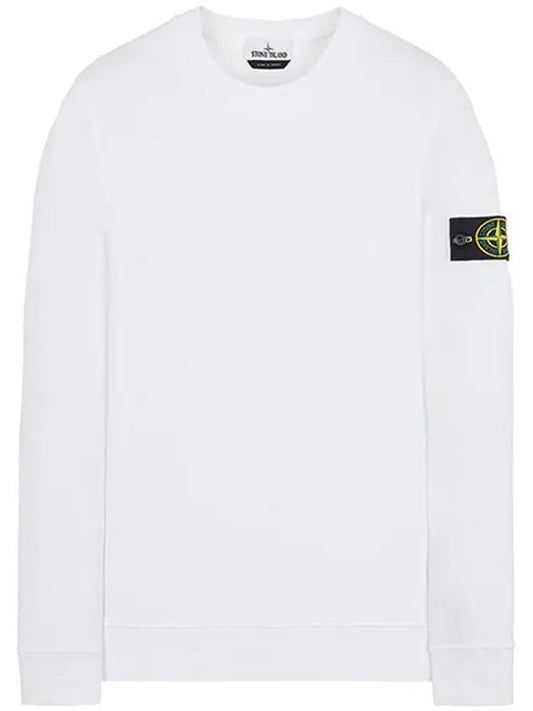 Men's Wappen Patch Brushed Sweatshirt White - STONE ISLAND - BALAAN.