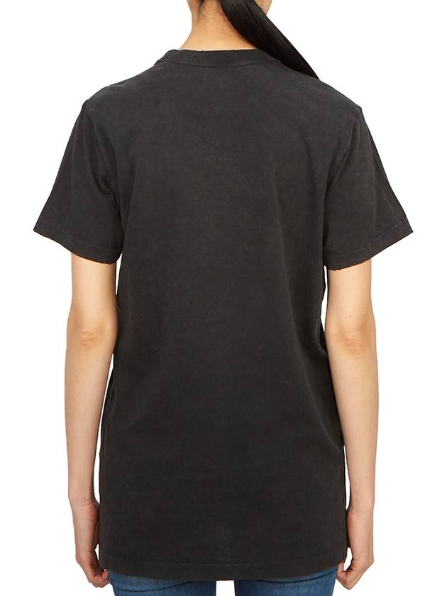 Zoeline Logo Print Short Sleeve T Shirt Black - ISABEL MARANT ETOILE - BALAAN 4