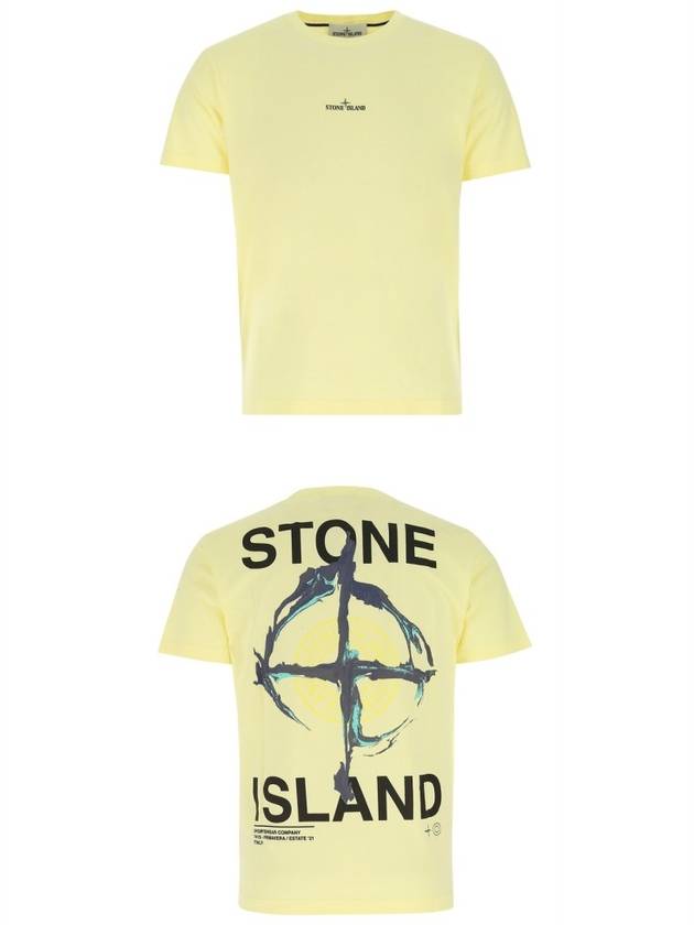 Marble Back Logo Short Sleeve T-Shirt Yellow - STONE ISLAND - BALAAN 5