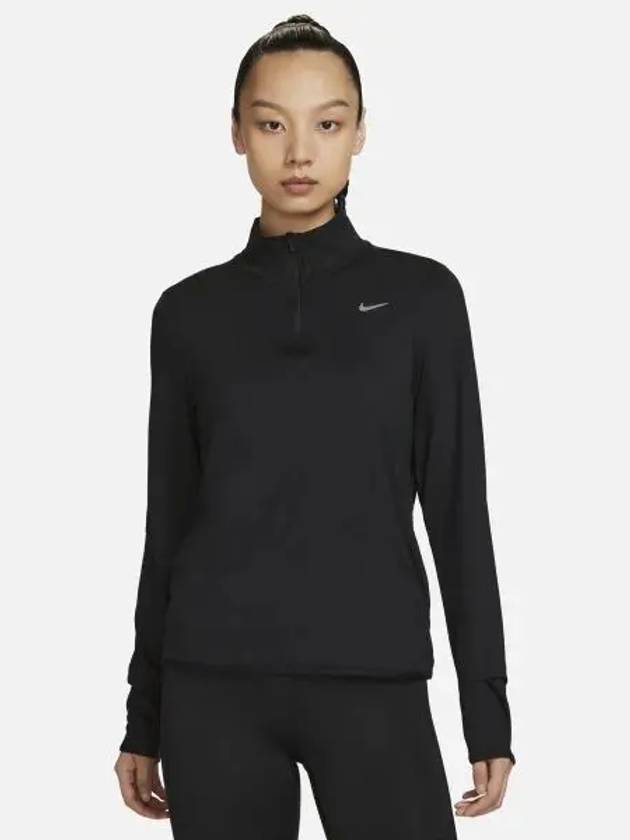 Dri Fit Swift Element UV Quarter Zip Running Long Sleeve T-Shirt Black - NIKE - BALAAN 2