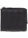 Intrecciato Bifold Calfskin Half Wallet Black - BOTTEGA VENETA - BALAAN 2