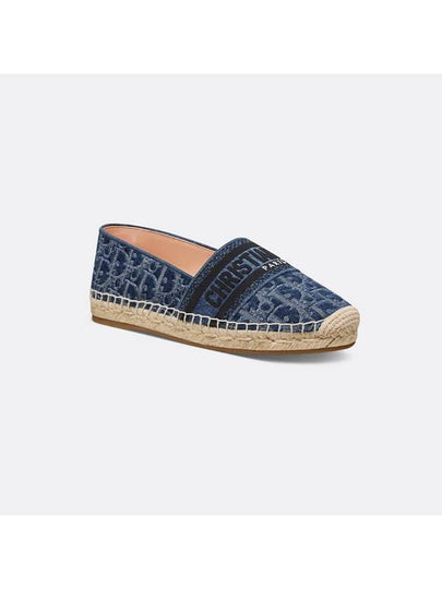 Stonewashed-Effect Cotton Espadrille Shoes Blue - DIOR - BALAAN 2