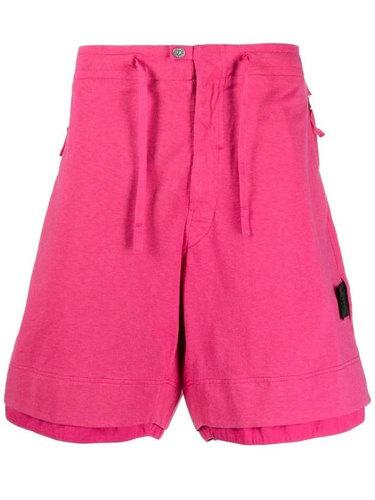 Men's Waffen Patch Shadow Bermuda Shorts Pink - STONE ISLAND - BALAAN.