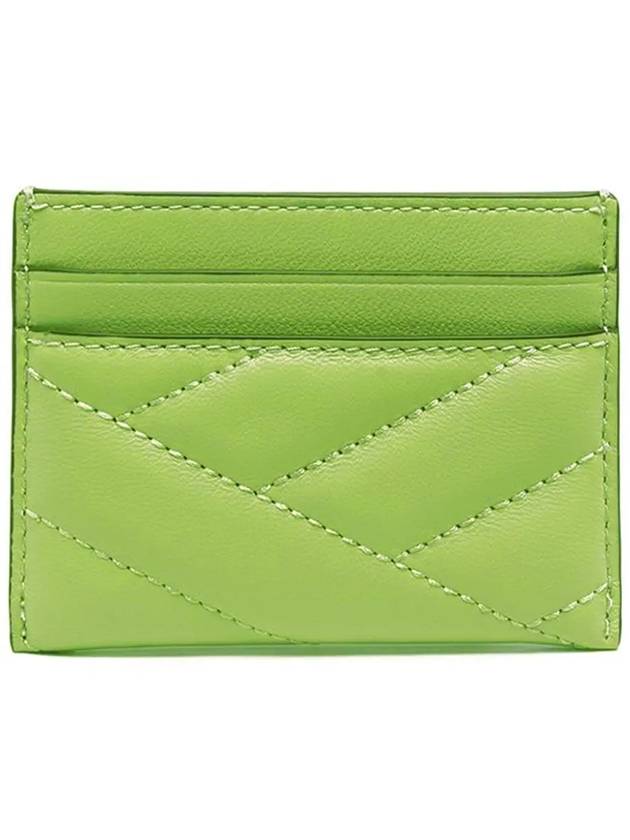 Kira Chevron Logo Card Wallet Green - TORY BURCH - BALAAN 4