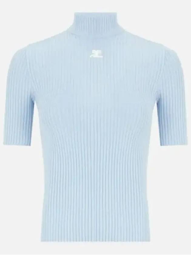 Re-Edition Short Sleeves Rib Knit Top Blue - COURREGES - BALAAN 2