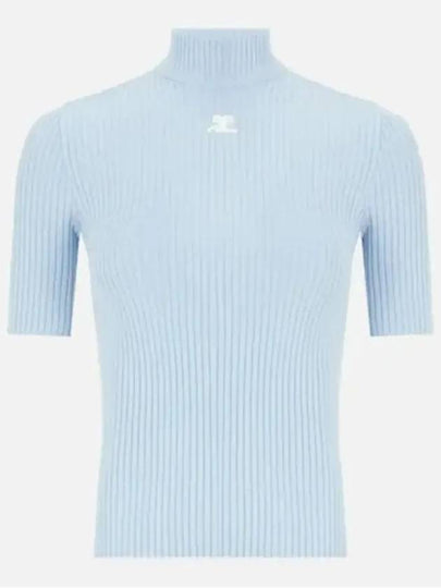 Re-Edition Short Sleeves Rib Knit Top Blue - COURREGES - BALAAN 2