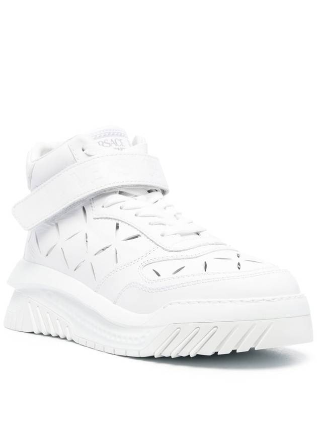 Men's Slashed Oddish High Top Sneakers White - VERSACE - BALAAN 3