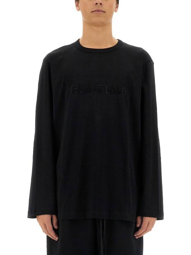 Embroidery Logo Long-Sleeved T-Shirt Black - HELMUT LANG - BALAAN 2