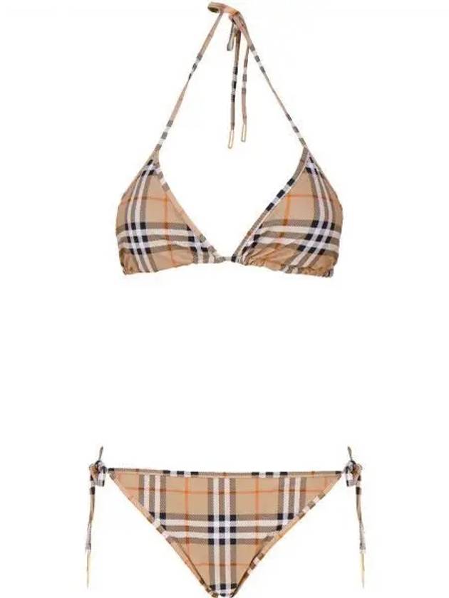 Women's Vintage Check Triangle Bikini Archives Beige - BURBERRY - BALAAN 2