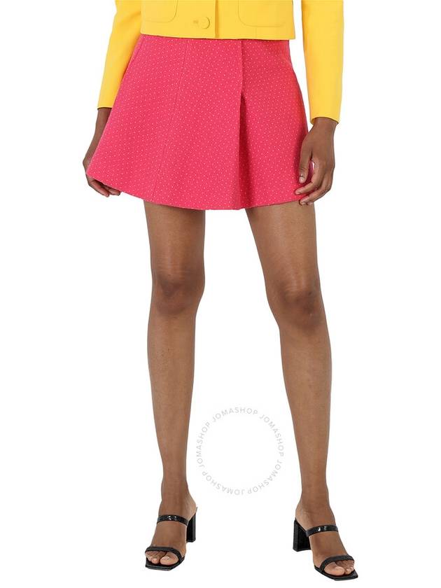 Moschino Fuschia Polka-Dot Tweed Mini Skirt, Brand Size 38 (US Size 4) - MOSCHINO - BALAAN 1