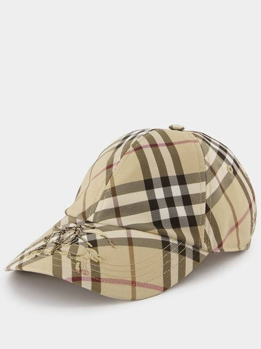 Essential Check Cap - Burberry - Synthetic - Neutral - BURBERRY - BALAAN 1