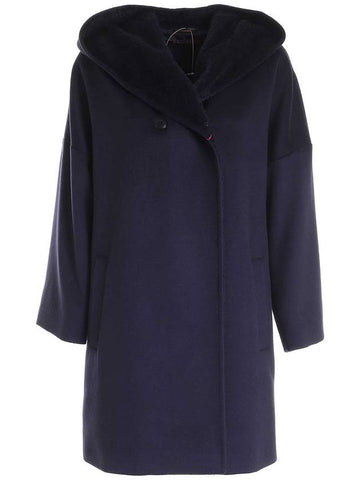 FABIAN wool hooded coat navy 60161813 - MAX MARA - BALAAN 1