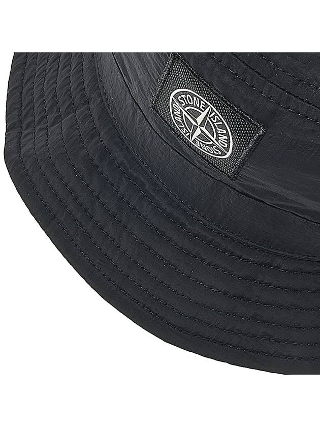 Logo Patch Nylon Metal Bucket Hat Black - STONE ISLAND - BALAAN 8