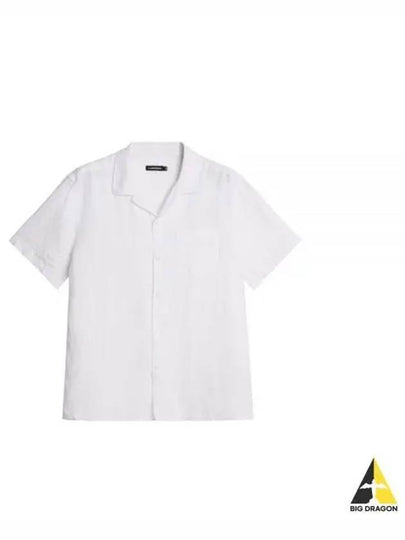 Elio Linen Melange Short Sleeve Shirt White - J.LINDEBERG - BALAAN 2