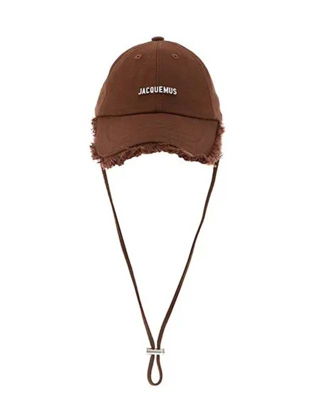 La Casquette Artichoke Fringe Metal Logo Ball Cap Brown - JACQUEMUS - BALAAN 3