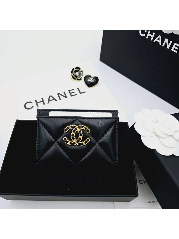 19 Card Slot Holder Lambskin Black Gold AP1167 - CHANEL - BALAAN 1