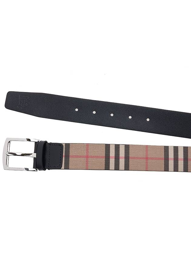 Men's Vintage Check Leather Belt Beige - BURBERRY - BALAAN 9