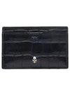 Skull Croc Pattern Card Wallet Black - ALEXANDER MCQUEEN - BALAAN.