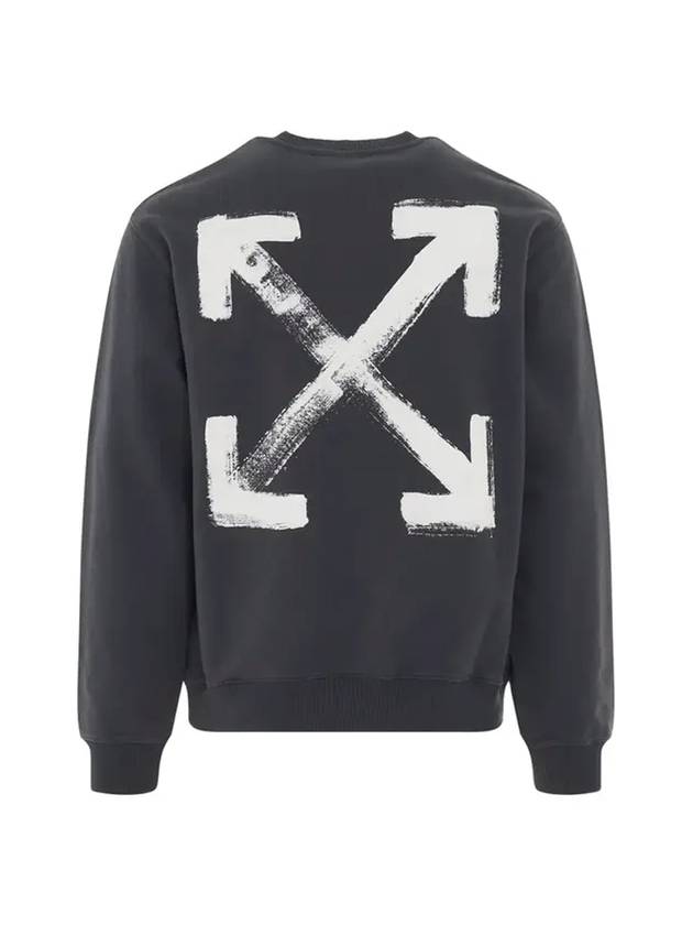 arrow logo painting crewneck sweatshirt anthracite gray - OFF WHITE - BALAAN 1