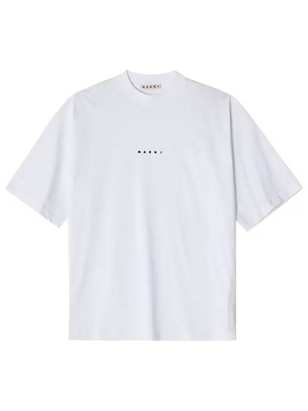 Logo Organic Cotton Short Sleeve T-Shirt White - MARNI - BALAAN 3