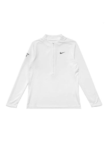 Women's Dri Fit UV Advantage Half Zip Long-Sleeve T-Shirt White - NIKE - BALAAN 1