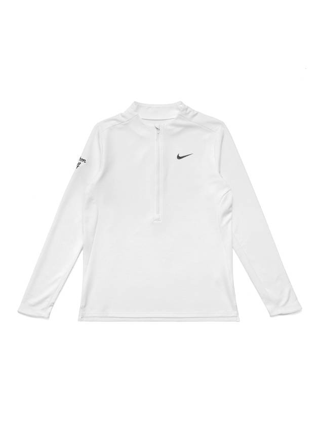 Women's Dri Fit UV Advantage Half Zip Long-Sleeve T-Shirt White - NIKE - BALAAN 1