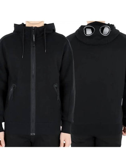 Diagonal Raised Fleece Goggle Hooded Jacket Black - CP COMPANY - BALAAN 2