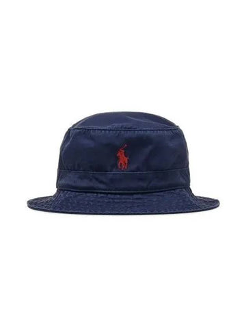 Cotton Chino Bucket Hat Navy - POLO RALPH LAUREN - BALAAN 1