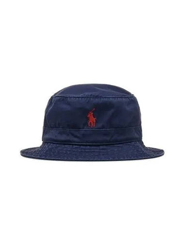 Cotton Chino Bucket Hat Navy - POLO RALPH LAUREN - BALAAN 1