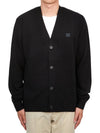 Keve Face Wool V-neck Cardigan Black - ACNE STUDIOS - BALAAN 2